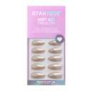 BTArtbox Press On Nails Almond - Medium Soft Gel Chrome Nails, Glue On Nails with Nail Glue, Reusable Stick On Nails in 16 Sizes - 32 Soft Gel Fake Nails Kit, Nuts Glazed