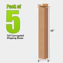 6x6x48 Inch Tall Corrugated Cardboard Boxes 5 Pack, 6"L x 6"W x 48"H Golf Club Shipping Boxes - Shipping, Moving, Packaging, Mailing, Storage Box for Home or Business