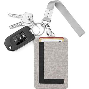 Suweibuke Women Small Wristlet Keychain Wallet Slim Lanyard Card Case Holder ID Case Wallet with Detachable Keychain Wristlet