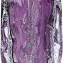 Hand-Blown Glass vase, Unique Wide-Mouth Glass vase, Modern Art Purple Decorative vase, Suitable for Office Spaces, Wedding venues, Living Room Coffee Tables, or as a Centerpiece on Dining Tables (11.4in)