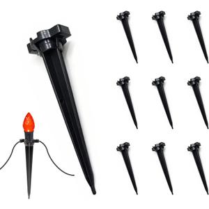 100 Pack Christmas Light Stakes, 4.5 Inch Lighting Stakes for C7 C9 Christmas Lights Outdoor, Yard Stakes,Garden,Lawn,Pathway, Patio, Path, Walkway, Christmas Decoration Black