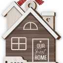 First Home Ornament 2025 - House Warming Gifts New Home 2025, New House Gift for Couple, Him Her, Housewarming Gift Ideas for Newhouse Owners, Wooden Ornaments for Christmas Tree Decorations