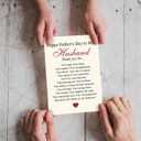 2 x fancu Fathers Day Card for Husband, Happy Fathers Day to My Husband Card Gift from Wife, Romantic Fathers Day Decoration for Husband, Sentimental Fathers Day Gift