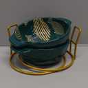 Ceramic Ramen Bowl With Handle, Deep Soup Bowl Set Of 2, Soup Cup Microwave And Oven Safe(21x16x6cm)-Green-Fish