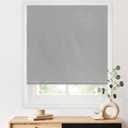 LazBlinds Cordless Roller Shades, Free-Stop Blackout Roller Blinds with Cassette Valance, Thermal Insulated UV Protection Waterproof, Roll Up Blinds for Windows, 28'' W x 72'' H, Grey