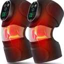 2-Pack Cordless Heated Knee Massager, Knee Heating Pad for Pain Relief, Heated Knee Wrap, 6 Heat Levels, 3 Vibration Modes & Timer, Adjustable Heated Pad Wrap for Knee, Shoulder