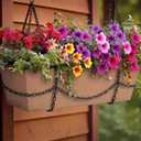 4 Pcs 30 Inch Fabric Plant Window Box Liners Rectangle Non-Woven Planter Basket Liner Insert Brown for Outdoor Garden Fence Wall Railing Hanging Flower Pot, Moisture Retention