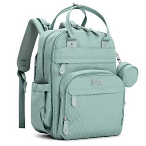 BabbleRoo Diaper Bag Backpack - Baby Essentials Travel Bag - Multi function Waterproof Diaper Bag, Travel Essentials Baby Bag with Changing Pad, Stroller Straps & Pacifier Case  Unisex, Sage Green