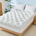 5 Inch Queen Mattress Topper Viscose Derived from Bamboo,Extra Thick Pillow Top Mattress Pad Queen Size,Cooling for Hot Sleepers,Memory Foam Filling for Pain Relief,White