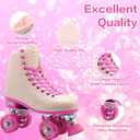 Roller Skate for Women Girls and Kids, High-top Double Row-Classic Rollerskates Size 5 6 7 8 9 10 11 and Youth Size 2 3, Indoor Outdoor Roller Skates for Beginner Ladies with Light-up Wheels (Rose Red)