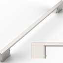 Amerdeco 10 Pack Brushed Satin Nickel Cabinet Pulls 7.5 Inch(192MM) Hole Centers Kitchen Cabinet Handles Cabinet Hardware Kitchen Handles for Cabinets Cupboard Handles Drawer Pulls ZH0060