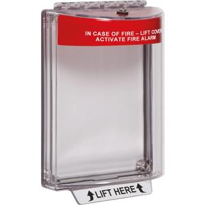 Safety Technology International, Inc. STI-13010FR Universal Stopper, Flush Mount and Fire label, Indoor/Outdoor Protective Polycarbonate Cover for Pull Stations or Call Points, Red