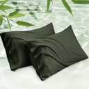 Bedsure Cooling Pillow Cases Queen Size Set of 2, Rayon Derived from Bamboo Cooling Pillowcases for Hot Sleepers, Cool Pillow Covers with Envelope Closure for Women Men, Olive Green, 20x30Inches