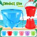 Didaey 15 Pcs Beach Buckets for Kids, Plastic Sand Pails for Boys and Girls, Sand Buckets for Beach, Sandbox, Pool, Gardening, Summer Party Favors (Vibrant Color)