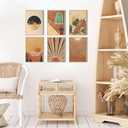 Boho Landscape Canvas Wall Art Abstract Terracotta Sunset Hill Desert Painting Picture Wall Decor Minimalist Geometric Sun Poster Prints Artwork for Living Room Bedroom Home Decoration 12x16in