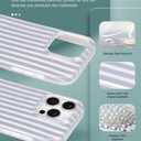 2 x Compatible with iPhone 13 Pro Case, with Aesthetics Striped Design Case for Women Girl, Cute Fashion Simple Soft TPU Slim Protection Phone Case for iPhone 13 Pro 6.1'' - Light Blue & White