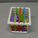 Aprilwolf Montessori Toys for 1 Year Old, Cube & 6 Sensory Shape Blocks, Baby Toys 12-18 Months, Developmental Infant Birthday Gifts for Learning Toddler Age 1 2 3 (4.9 inch Shape Sorter Cube)