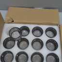 VOHO Classic Grey Tealight Candle Holder for Modern Home Decor, Set of 12 Tea Light Candle Holder Glass Ribbed Gifts for Thanksgiving Holiday, Small Votive Candle Holders for Birthday Themed Party (Gray)