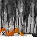 400" x 85" Halloween Creepy Cloth - Large Size Spooky Fabric - Scary Gauze Blood Cloth for Haunted House, Party, Yard Decoration (Black)