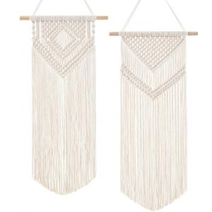 Dahey 2 Pcs Macrame Wall Hanging Woven Tapestry Wall Art Decor - Beautiful for Boho Home Decor, Apartment, Nursery, Party Decorations, 26" L13" W, Medium