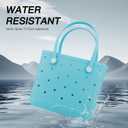 X-Large Waterproof Sandproof Rubber Beach Tote Bag with Zipper Pocket and Phone Kickstand Cup
