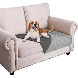 Ameritex Waterproof Dog Bed Cover Pet Blanket for Furniture Bed Couch Sofa Reversible (30x53 Inch (Pack of 1), Grey+dark Grey)