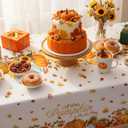 3 Pcs Little Pumpkin Thanksgiving Tablecloths a Little Pumpkin is On The Way Banner Fall Baby Shower Party Supplies 54 x 108 Inch Plastic Table Cover for Gender Reveal Autumn