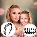 8 PCS Fashion No Slip Effortless Plastic Headbands with Teeth Comb Black Skinny Hair Accessories Bands for Women Men Teen Girls, Matte Black