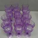 Plastic Wine Glasses, Plastic Goblets Vintage Style Cordial Unbreakable Drinking Glasses, Reusable Drinkware for Wedding Reception, Grand Event Party Supplies (12, Purple)