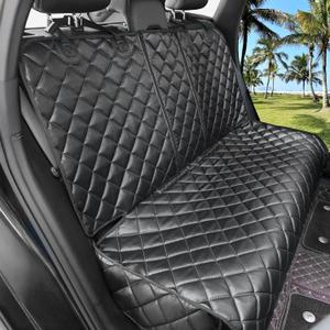 Dog Car Seat Cover for Back Seat, Waterproof Back Seat Covers for Dogs, PU Leather Nonslip Bench Car Seat Protector Universal Fit Most Vehicles,SUVs,Small TrucksBlack,Standard