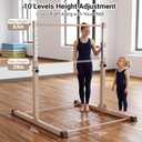Gymnastics Bar, 5FT Gymnastics Bars for Kids at Home, 10-Level Adjustable Horizontal bar for Kids Ages 3-15, Easy Assembly Gymnastic Equipment for Indoor/Outdoor Use with Foam Pad