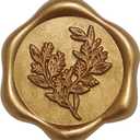 UNIQOOO Wax Seal Stickers - Eucalyptus Wedding Invitation Envelope Seal Stickers, 50 Pcs Self- Adhesive Antique Gold Stickers, Perfect for Invitation, Christmas, Gift Wrapping, Party
