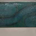 Modern Abstract Wall Art Hand Painted Green Canvas Decor Bedroom 24x48 inch