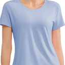 Short Sleeve T Shirts for Women Basic Tees Cropped Tshirts Casual Summer Tops Crewneck Plain Petite Tops (Size S)