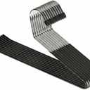 Open Ended Pants Hangers 20 Pack Non Slip Pants and Jean Hangers for Closet Space Saving Clothes Hanger Strong, Durable, Organize Your Closet and Save Space Skirt Hangers Black (20)
