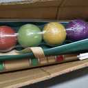 ApudArmis Six Player Croquet Set with Premiun Rubber Wooden Mallets 28In,Colored Ball,Wickets,Stakes - Lawn Backyard Outdoor Game Set for Adults/Teenagers/Family (Large Carry Bag Including)