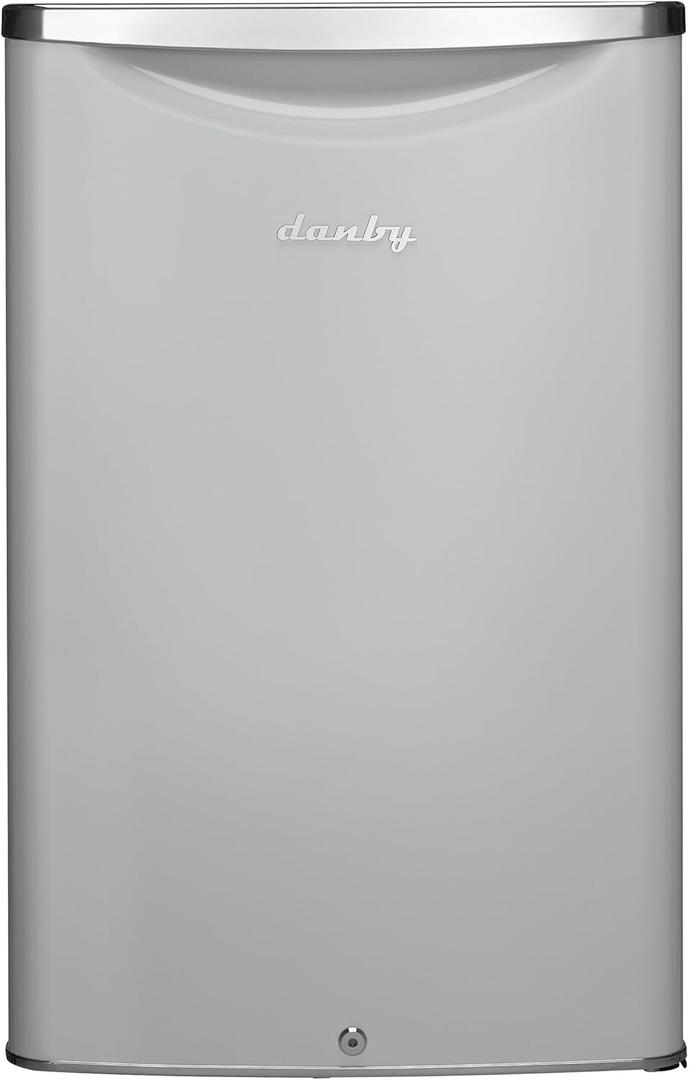 Danby DAR044A6PDB 4.4 Cu.Ft. Mini Fridge, Compact Refrigerator For Bedroom, Living Room, Bar, Dorm, Kitchen, Office, E-Star In Pearl White With Lock