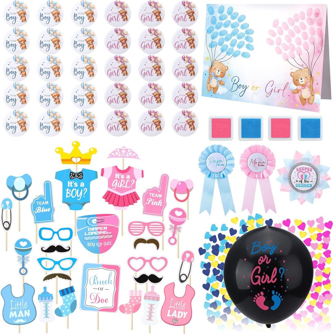 Team Boy or Girl Pins Baby Gender Reveal Party Favors Papa and Mama Badge Pin Pink Blue Photo Props Baby Shower Favors Gender Reveal Game Dec