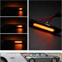 2Pcs Amber F10 LED Dynamic Sequential Blink Side Marker Light for BMW 5-Series F10/F11 2011 2012 2013 Front Fender Indicator Turn Signal Lights Smoked Lens