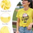 Banana Shirts Baseball Shirt Baseball Player T-Shirts Team Women Baseball Mama Tee Funny Baseball Fan Short Sleeve Top (Yellow) Small