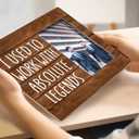 SRADMO Retirement Gifts, Retirement Gifts For Women Men, The Legend Has Retired, Leaving Job Gifts, Gift For Boss Leaving, I Used To Work With Absolute Legends 10x8 Inch Wooden Tabletop Photo Frame