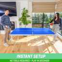 GoSports 6 x 3 ft Mid-Size Table Tennis Table Set with Adjustable Height - Green or Blue