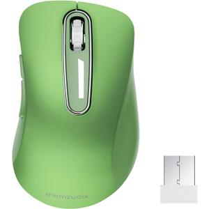 Memzuoix 2.4G Wireless Mouse - 1200 DPI Portable Computer Mouse with USB Receiver for Laptop, PC, Desktop, MacBook - 5 Buttons (Mint Green)