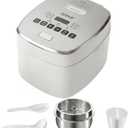 OCTAVO Low Carb Rice Cooker, 5-Cup Uncooked Stainless Steel Inner Pot, Low Sugar Rice Maker with 24H Timer and Auto Keep Warm, Small Rice Maker LED Display, White Rice/Brown Rice/Grains/Oatmeal