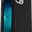 OtterBox iPhone 13 Pro Max & iPhone 12 Pro Max Commuter Series Case - Single Unit Ships in Polybag, Ideal for Business Customers - BLACK, slim & tough, pocket-friendly, with port protection