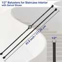 Sidasu 30 Pack Iron Balusters Stair Spindles Hollow Single Basket Black Iron Spindles Double Twist 1/2" Square Metal Balusters with Baluster Swivel Shoes 180 Degree Adjustable Direction