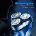 Sejoy Electric Razor for Men,Electric Shavers for Men,Face Shaver, Cordless Washable Rechargeable Shaving Machines,Pop Up Trimmer for Travel Home, LED Display,Fast Charging (Azure)