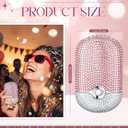 Rhinestone Eyelash Fan Mini Portable Lash Fan Handheld Diamond Eyelash Crystal Bling Personal for Extension Air Cooling Blower with Built in Sponge Lash Extension Application