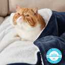 Bedsure GentleSoft Sherpa Fleece Blankets King Size for Bed - Thick and Warm, Soft Fuzzy Plush King Blanket for Winter, Navy, 108x90 Inches