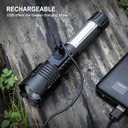 Rechargeable LED Flashlights High Lumens, 99000 Lumens Super Bright Flashlight with 7 Modes & Waterproof, Powerful Handheld Flashlight for Camping Emergencies